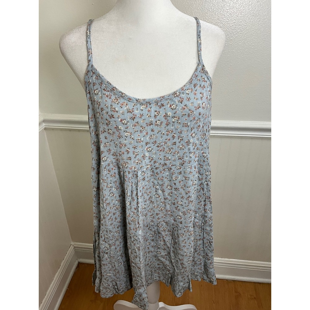 Her Entire Name Says Grace Floral Print Mini Dress Blue Sleeveless Women Size M - Picture 7 of 8